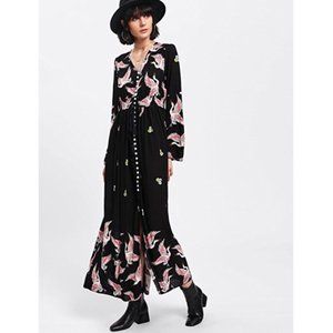 Black Button Up Maxi Dress